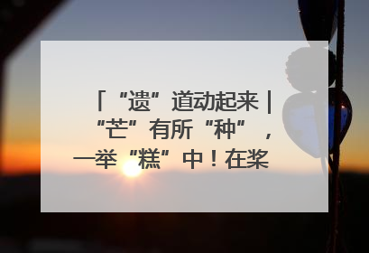 “遗”道动起来｜“芒”有所“种”，一举“糕”中！在桨影拳风里，邂逅最“动”人的风景！（内含报名信息）